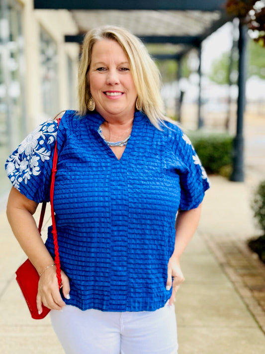 Royal Blue Blouse